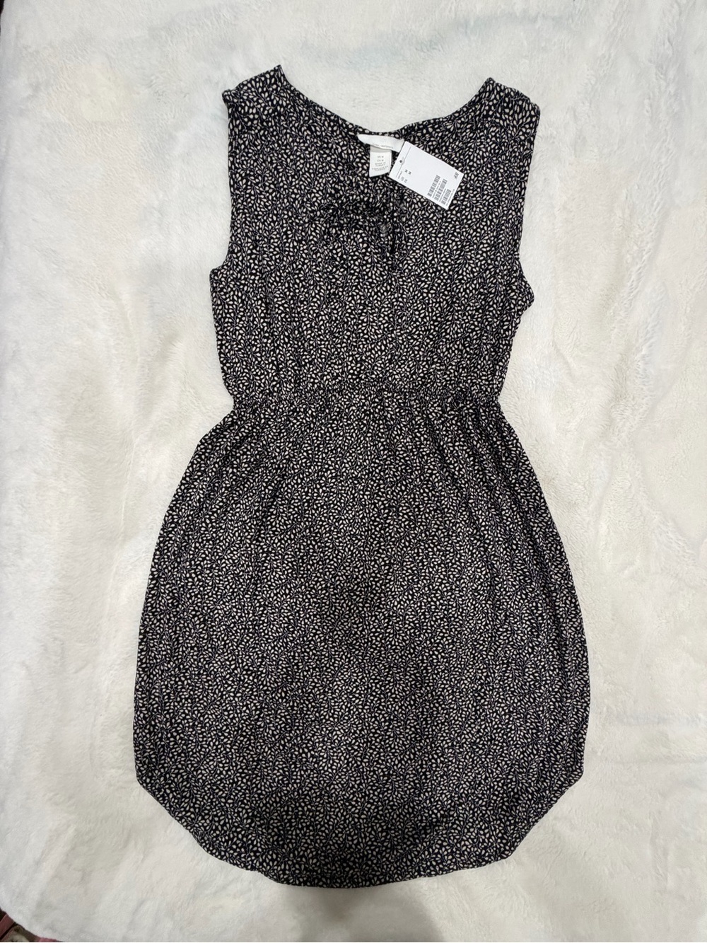 H&M Black Dress Maternite with White Speckle Print